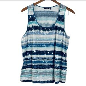 Apt 9 Women's 1X Tie-Dye Gradient Sequin Tank Top